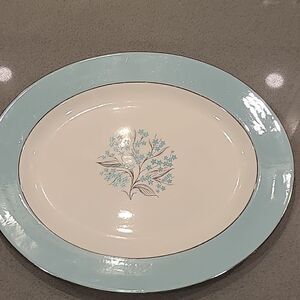 Sevron blue lace platter
